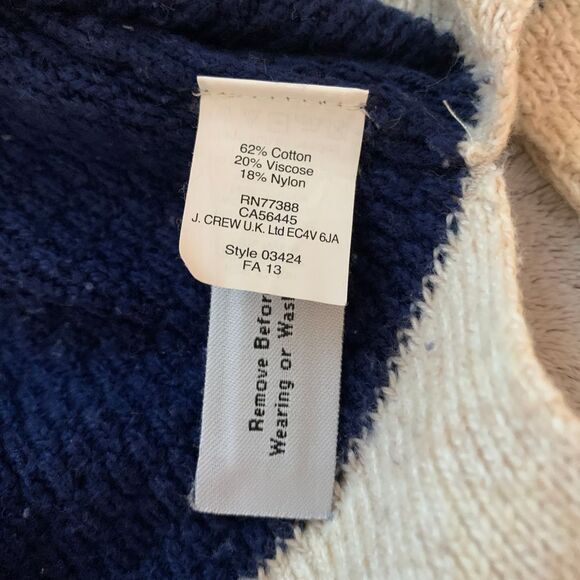 Madewell Striped Sweater Womens XS Cream Navy Knit Pullover‎ Long Sleeve Crew - Picture 5 of 6